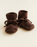 Buciki z wełny merino dark brown HVID