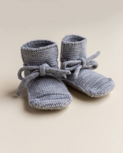 Buciki z wełny merino grey melange HVID
