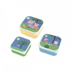 Lunch Box 3 sztuki komplet Świnka Peppa Petit Jour Paris