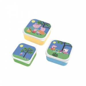 Lunch Box 3 sztuki komplet Świnka Peppa Petit Jour Paris